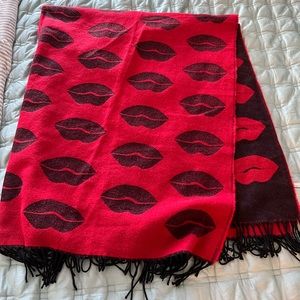 Victoria’s Secret Red Lips Knit Throw Blanket